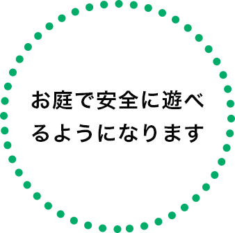 お庭で安全に遊べるようになります